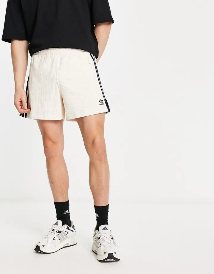 adidas Originals House Of Adicolor shorts in off white