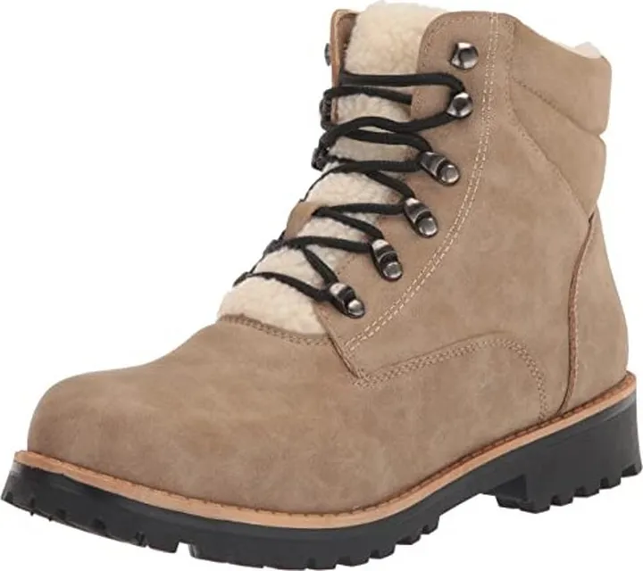 YOKI-GORDEN-89 Women's Lace Up Fur Shearling Combat Boot