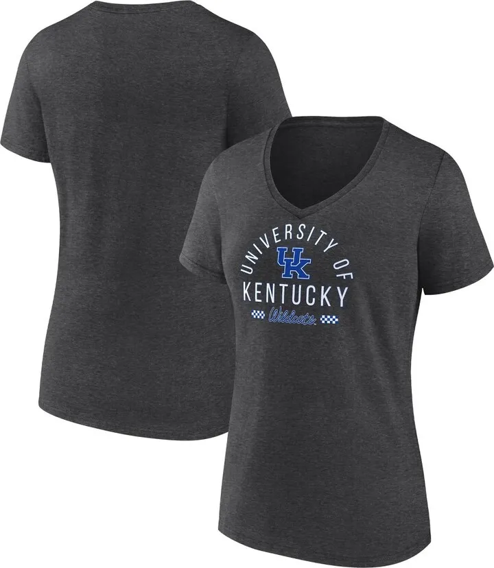 NCAA Kentucky Wildcats Women's Short Sleeve V-Neck Gray T-Shirt - XXL