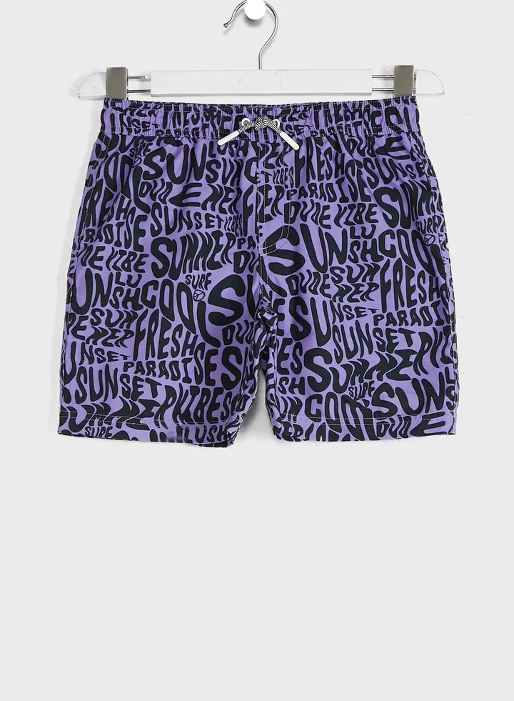 Kids Printed Swim Shorts