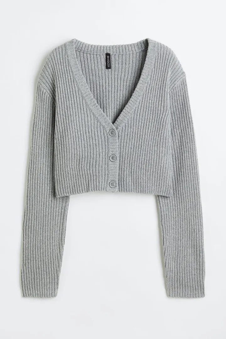 Rib-knit Crop Cardigan