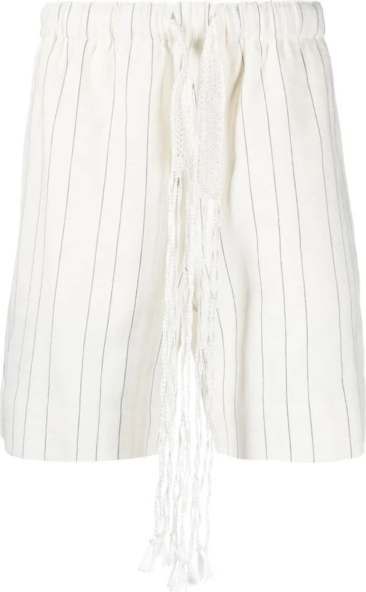 Pinstriped Drawstring Shorts