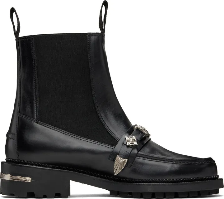 Toga Virilis Black Calfskin Chelsea Boots
