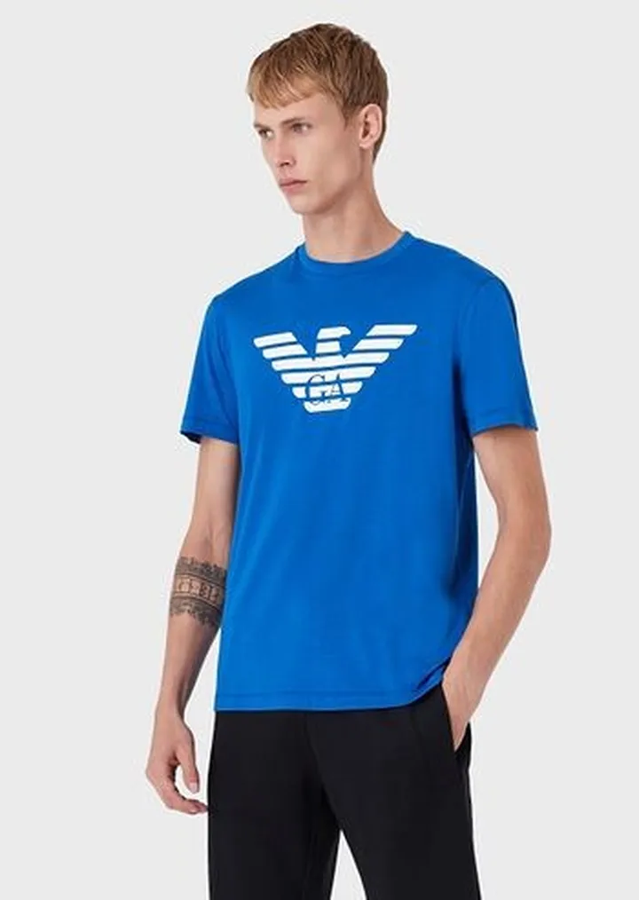 Pima jersey T-shirt with logo print