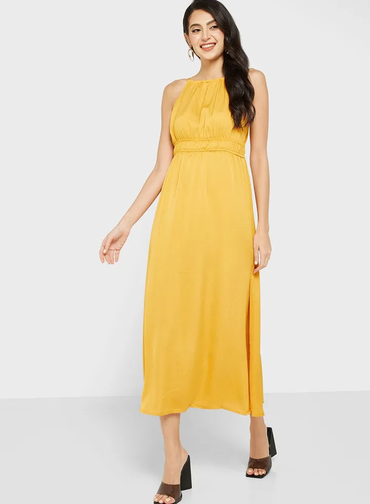 Ruched Waist Tiered Dress
