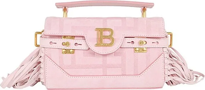 Balmain B-Buzz 19 Fringed Foldover Shoulder Bag