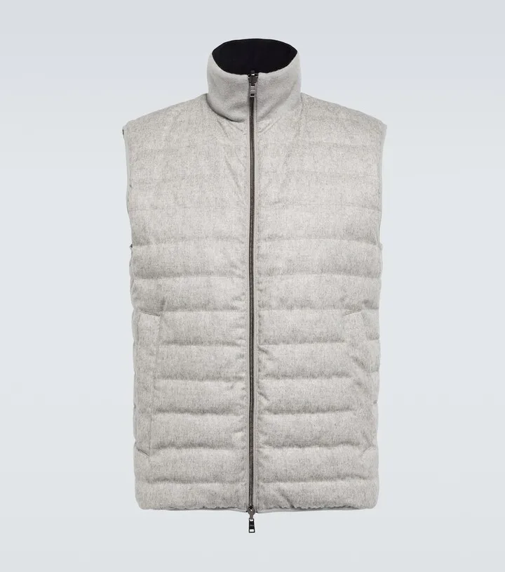 Sabbia silk and cashmere down vest