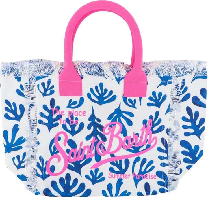 Canvas handbag with Leaves print