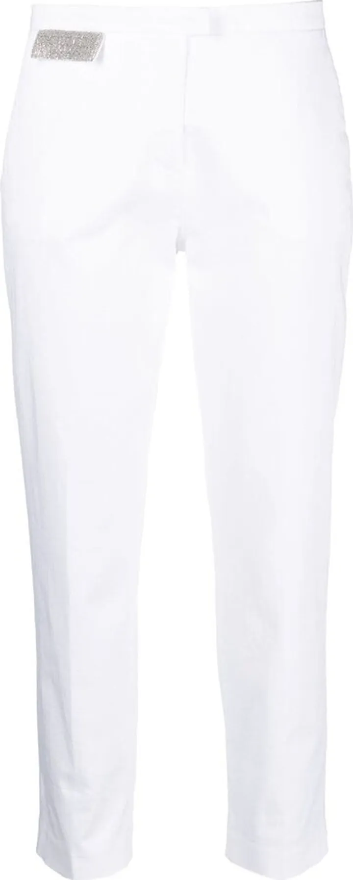 Cropped Slim-Leg Trousers