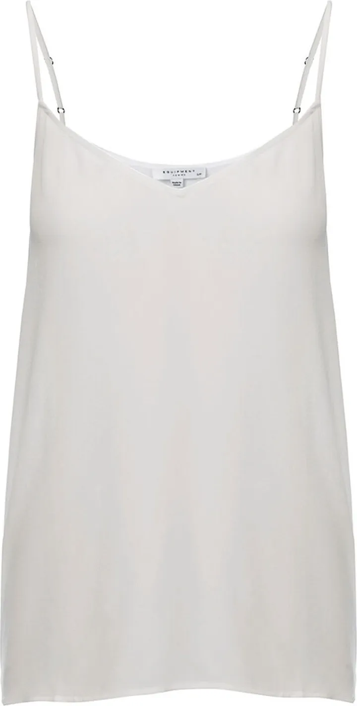 White Camisole Top With Adjustable Spaghetti Straps In Silk Woman Equipment