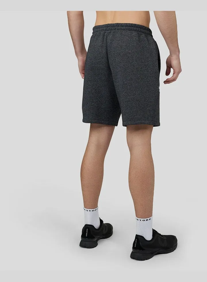 Black Marl Graphic 6" Sweat Shorts"