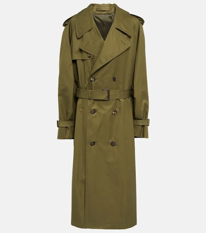 Cotton gabardine trench coat