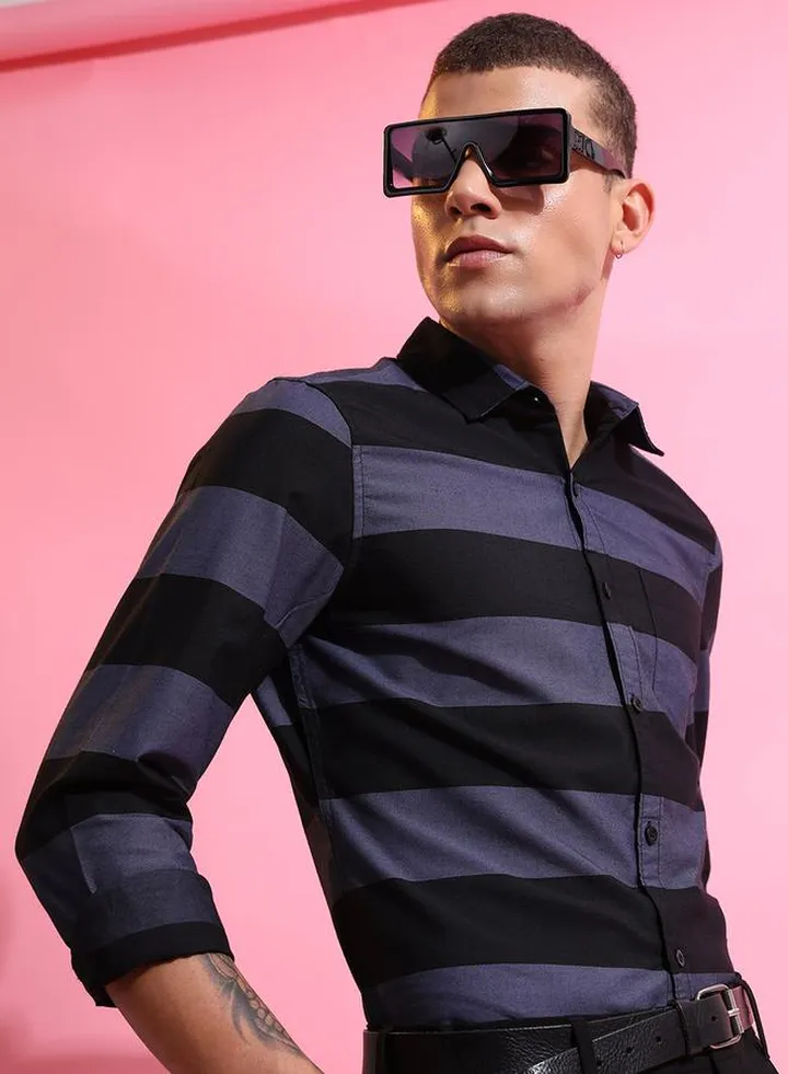Striped Slim Fit Casual Shirt