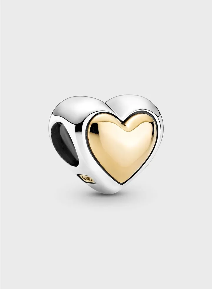 Domed Golden Heart Charm