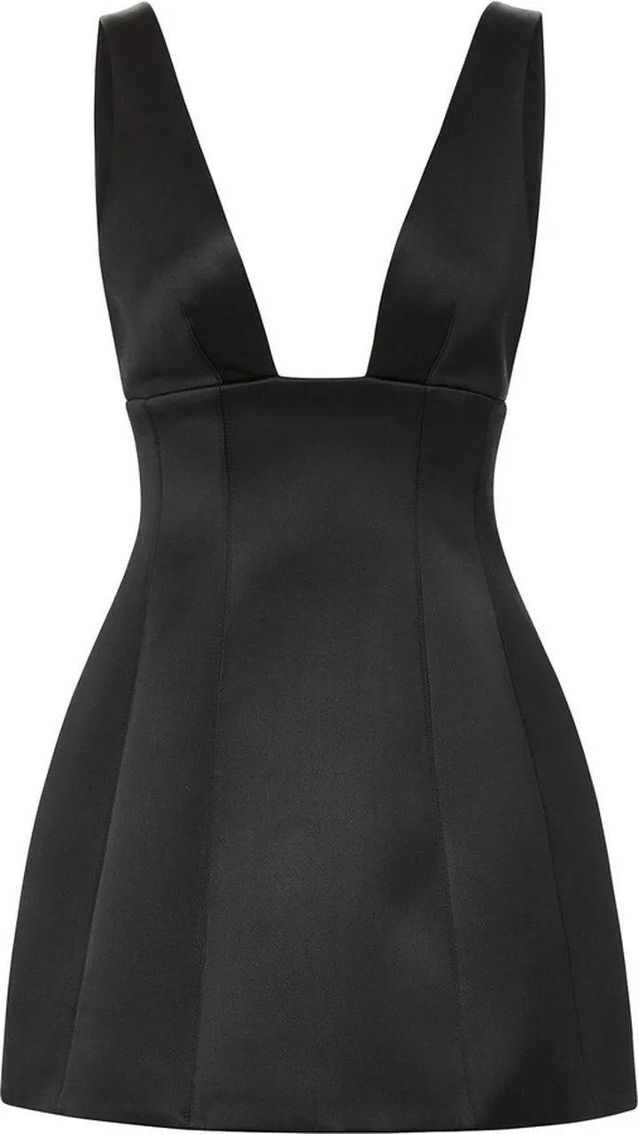 Silk satin & crepe bubble mini dress