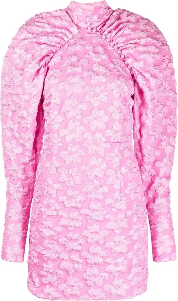 Floral-Print Puff-Sleeve Minidress