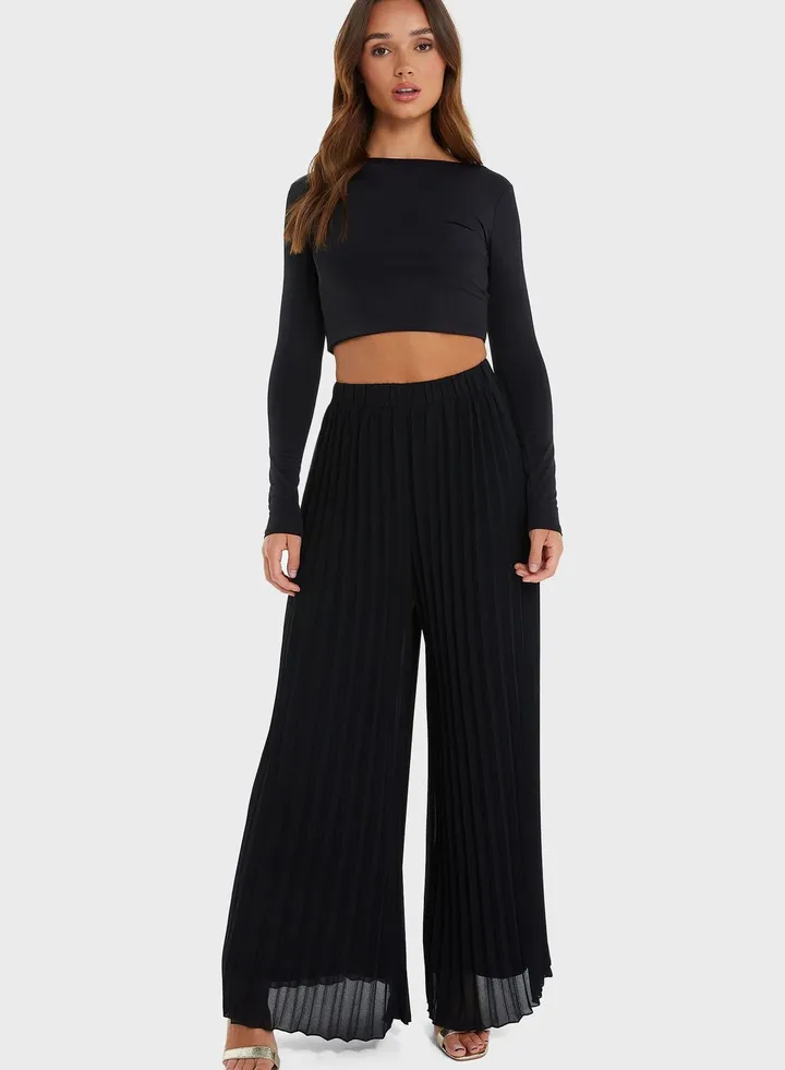 High Waist Wide Leg Pants