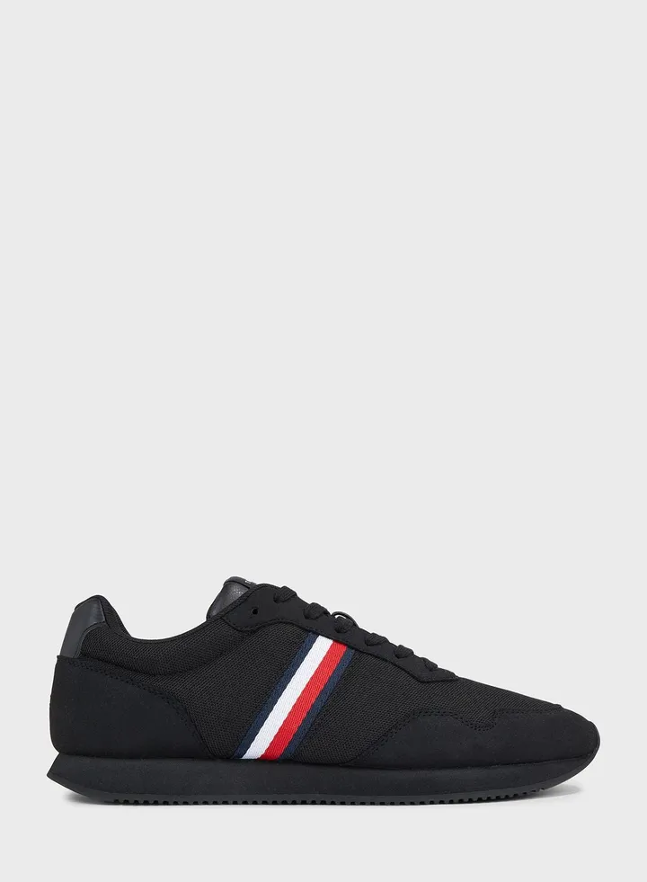 Stripe Low Top Lace Up Sneakers