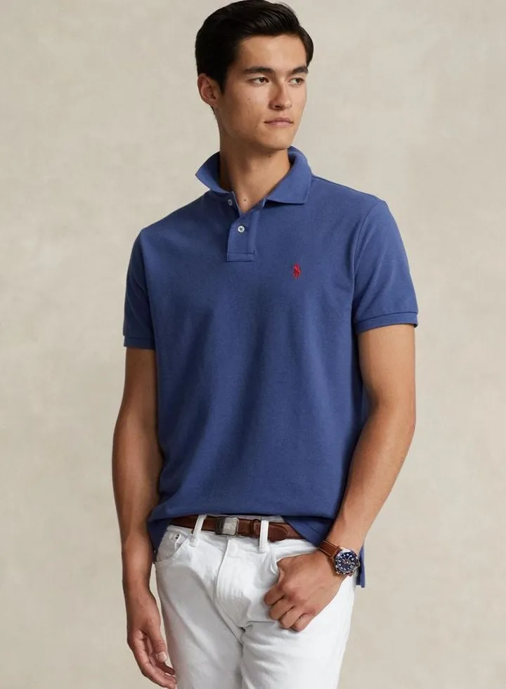 Custom Slim Fit Mesh Polo Shirt