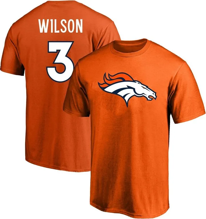 Men's Fanatics Branded Russell Wilson Orange Denver Broncos Big and Tall Player Name & Number T-shirt