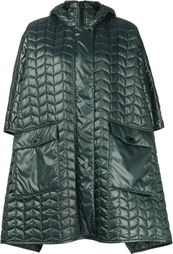 Quilted Hooded Cape Jacket