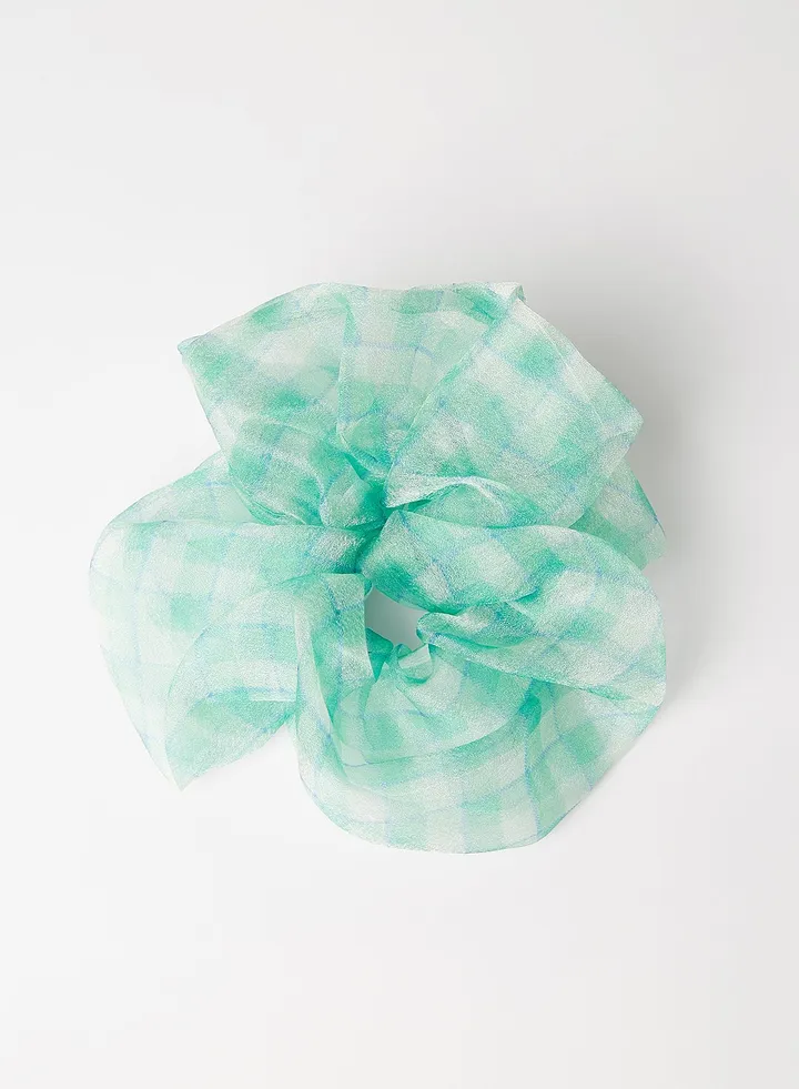 Checkered Oversize Scrunchie