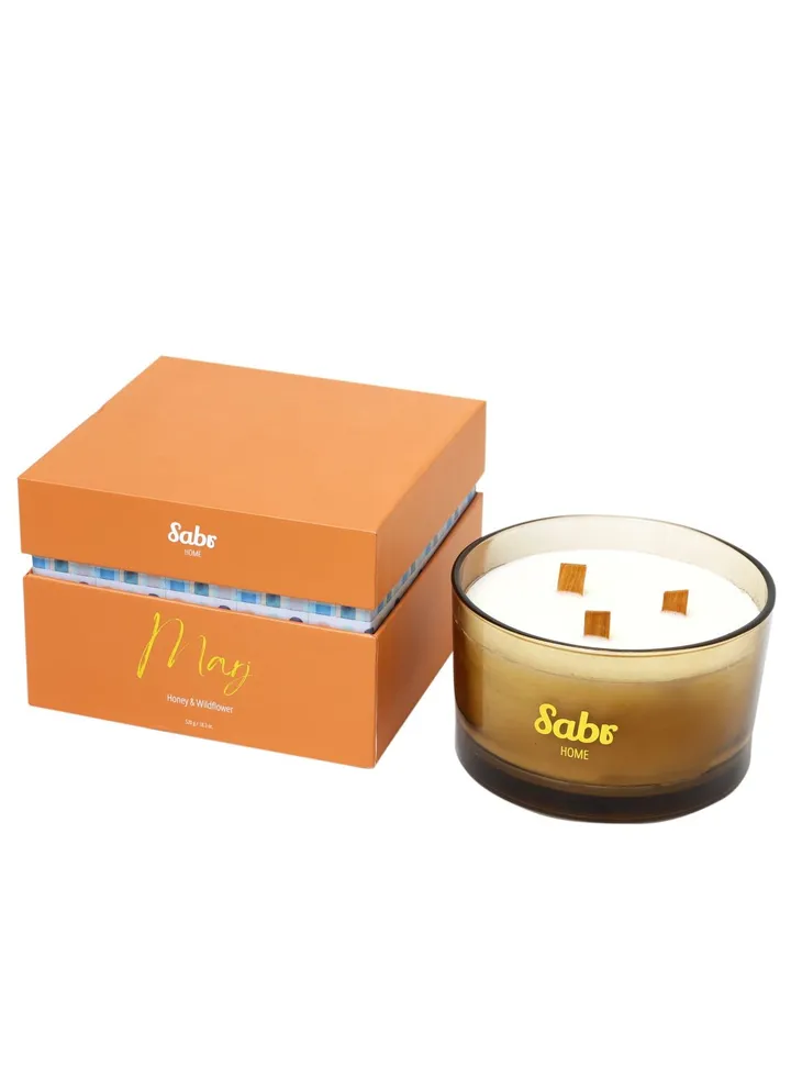 Honey & Wildflower, Marj Wood Wick Candle 520G