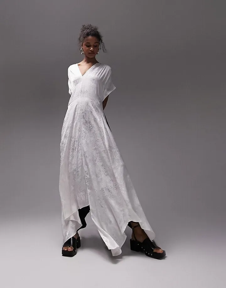 Topshop color block jacquard chuck on midi dress in multi