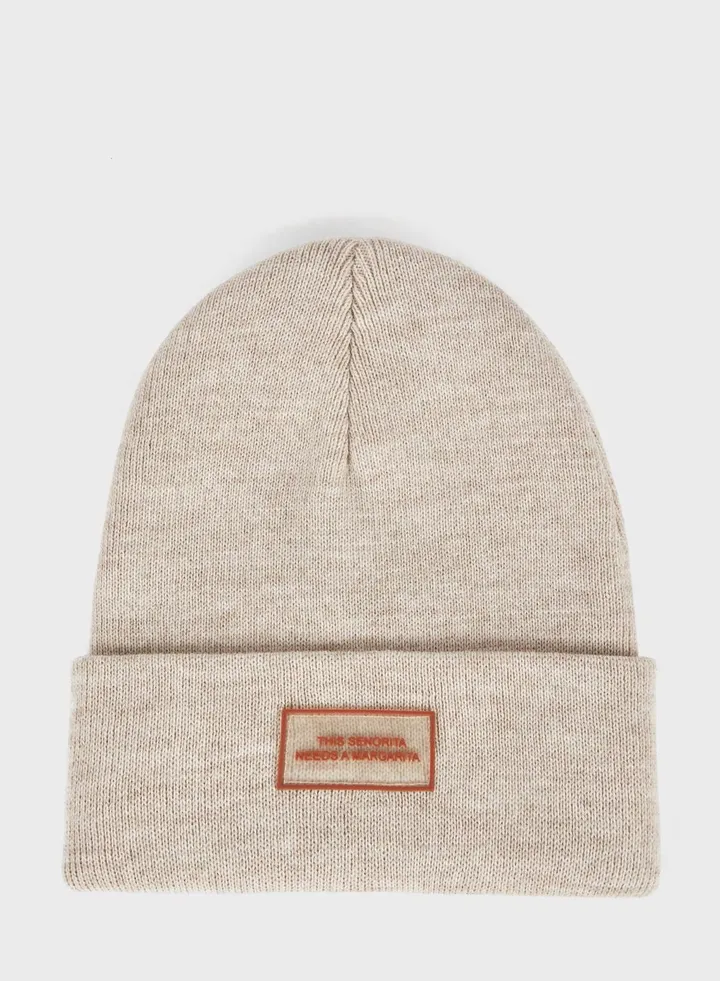 Letter Patch Detail Beanie