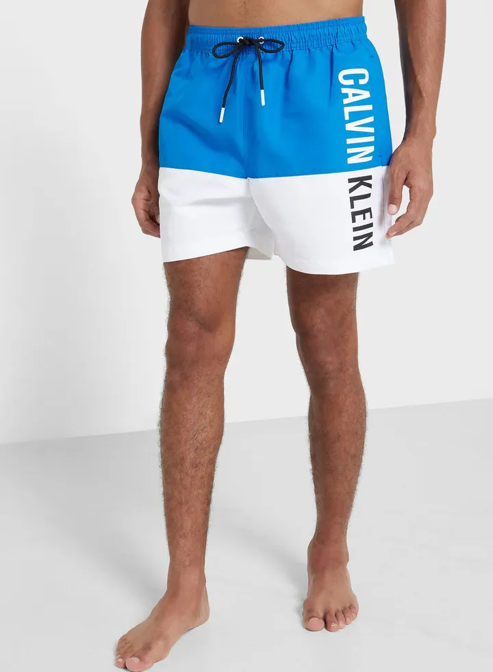 Colour Block Drawstring Swim Shorts