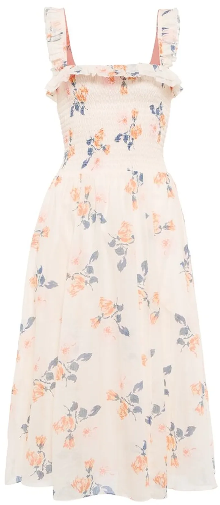 Floral cotton midi dress