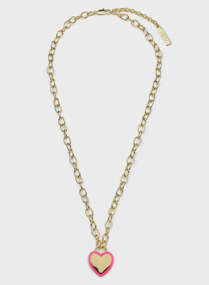 Pave Heart Long Necklaces