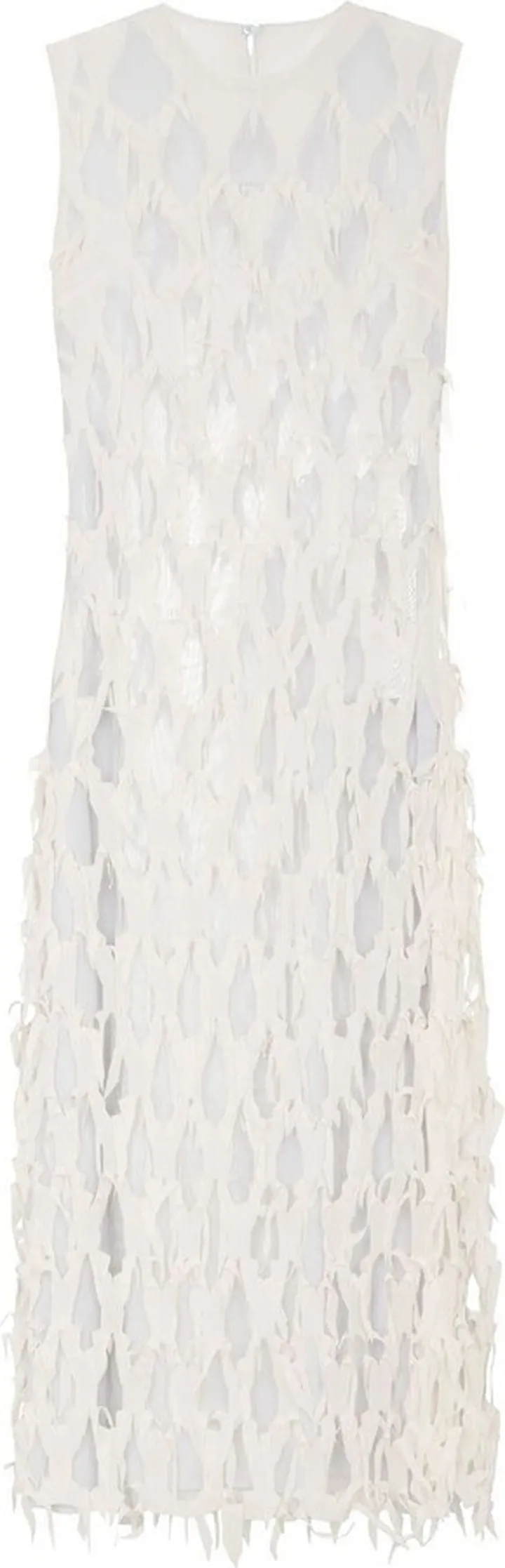 Distressed-Overlay Silk Dress