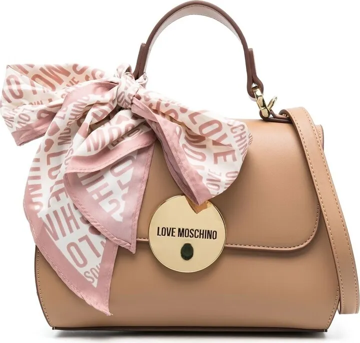 Scarf-Detail Tote Bag