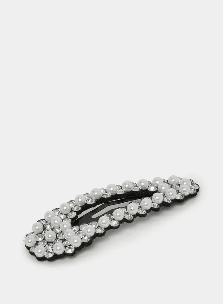 Embellished Faux Pearl Hair Clip