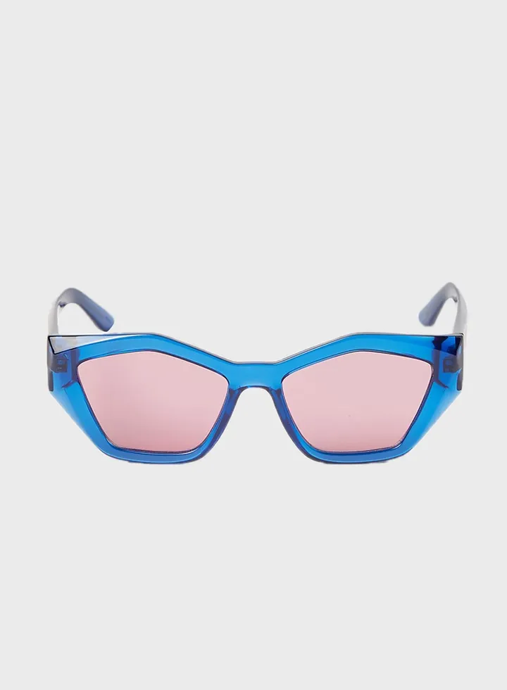 Rull Rim Injected Modified Rectangle Sunglasses - Lens Size: 54 Mm