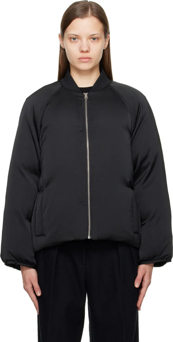 Loulou Studio Black Dion Bomber Jacket