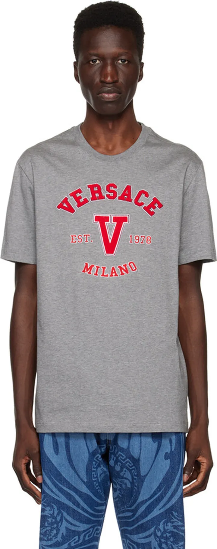 Versace Gray Varsity T-Shirt