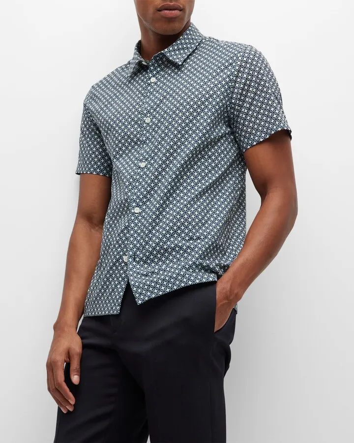 Men's Leandre Geo-Print Sport Shirt
