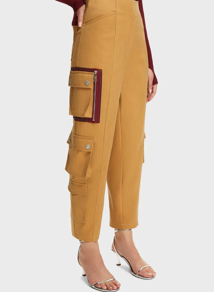 Pocket Detail High Waist Pants