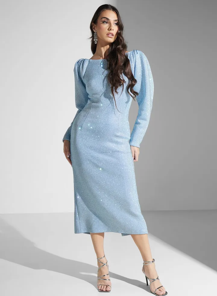 Boat Neck Ribbed Dress