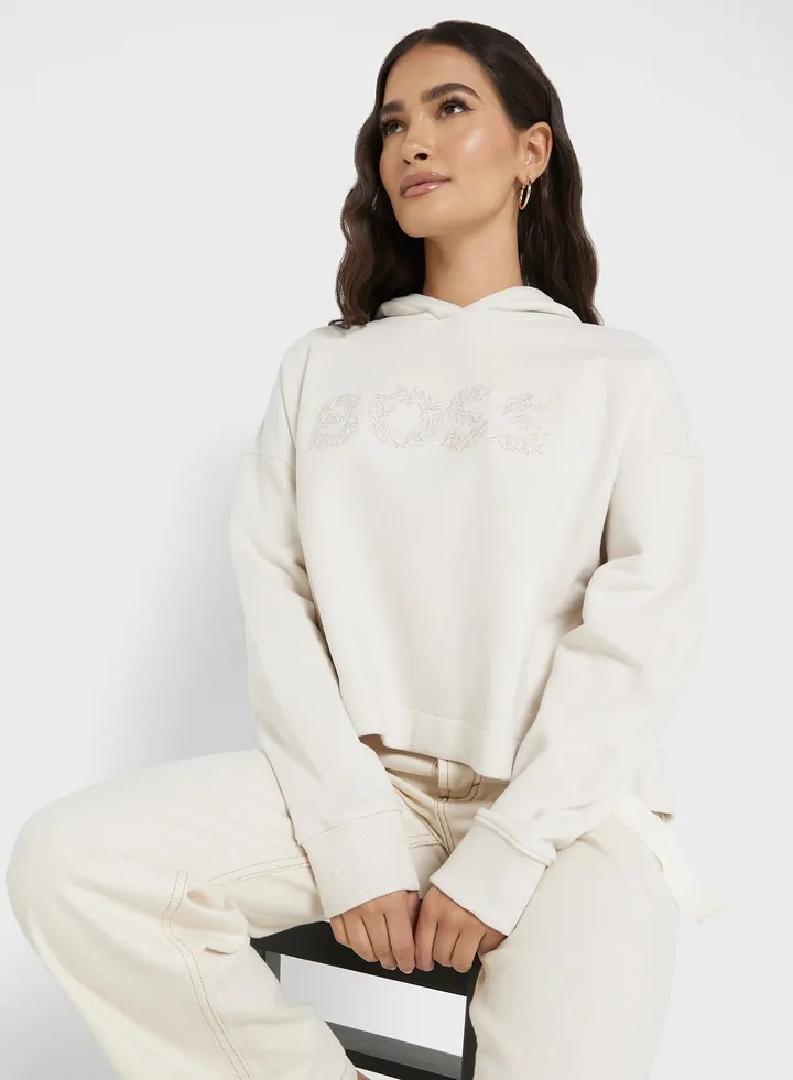 Logo Crop Hoodie