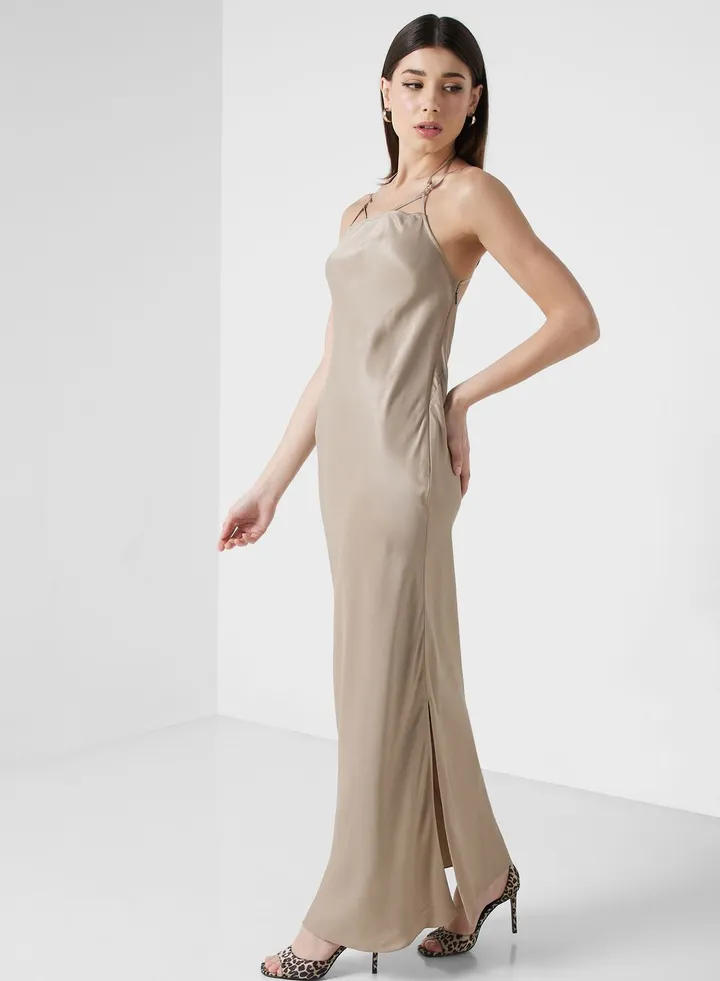 Strap Sequin Detail Dress