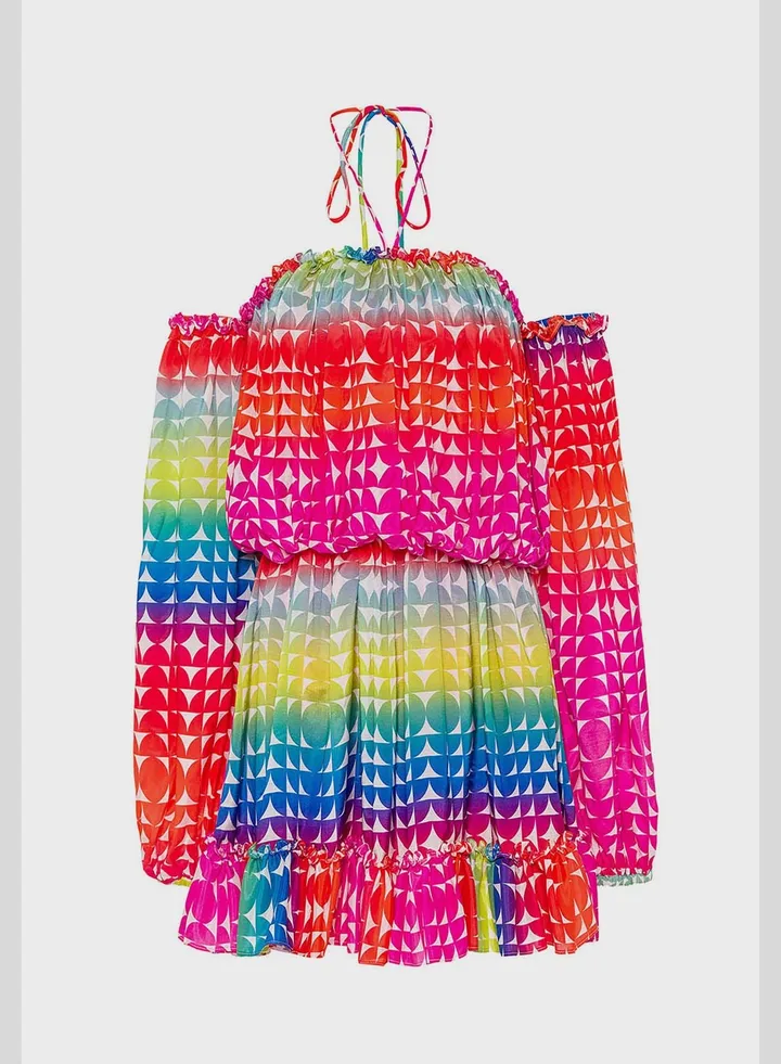 Printed Strappy Tiered Dress