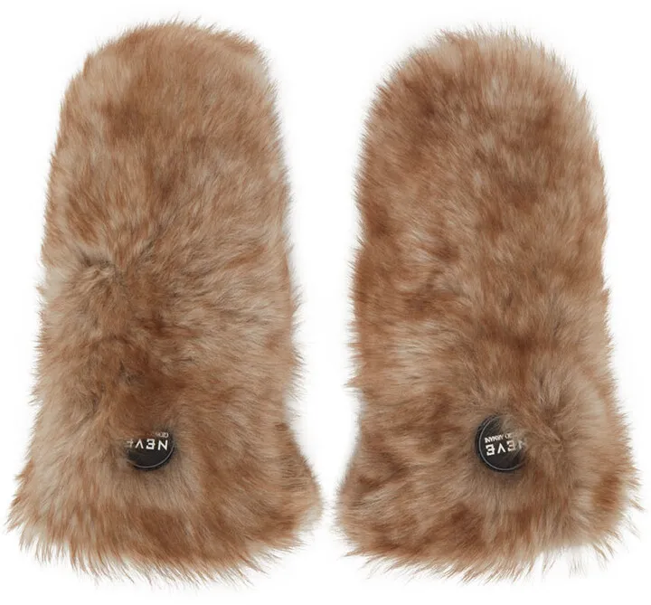 Giorgio Armani Black & Brown Neve Shearling Gloves