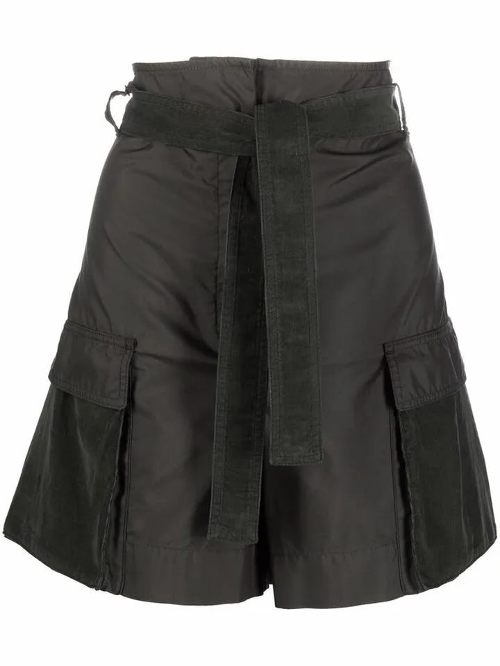 High-Waist Cargo Shorts