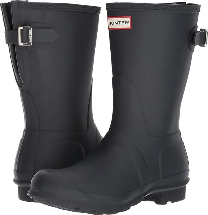 Hunter Original Short Back Adjustable Rain Boots (Navy) Women's Rain Boots