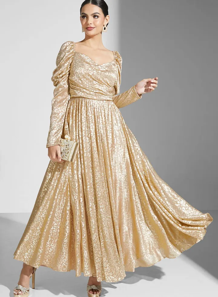 Nour Foil Print Dress