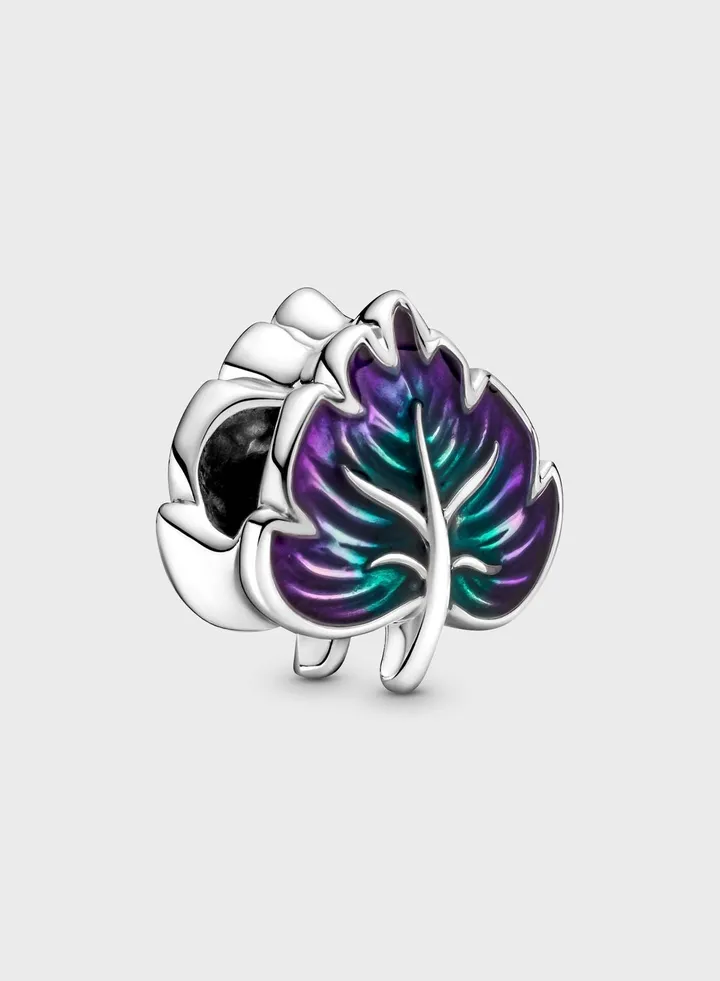 Purple & Green Leaf Charm
