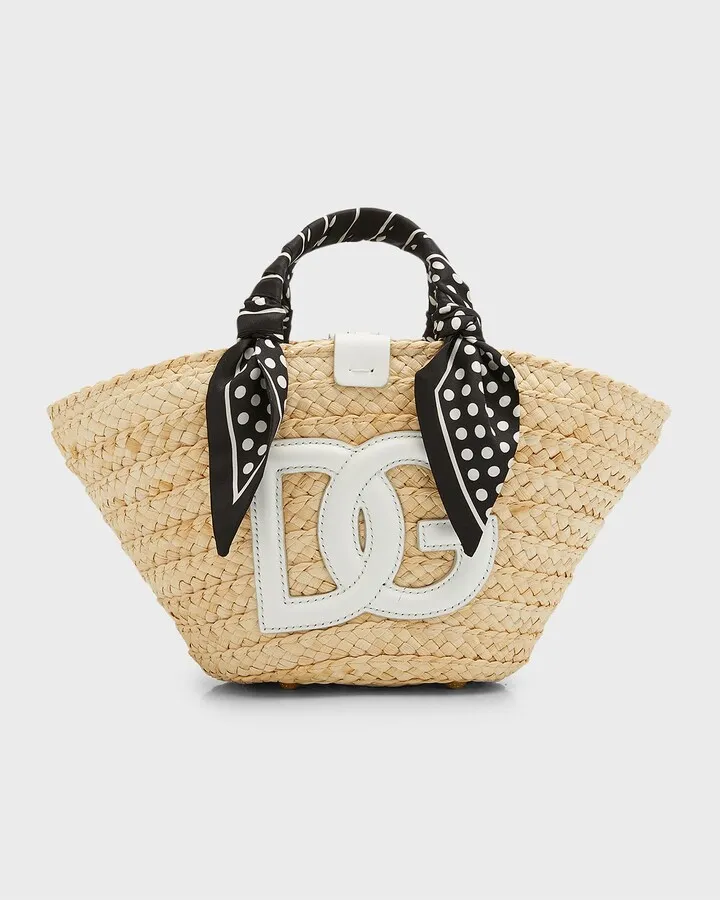 Kendra Scarf Straw Tote Bag